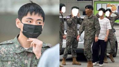 ظهور تايهيونغ من فرقة BTS بالزي العسكري خارجًا من الجيش - آراكيبوب